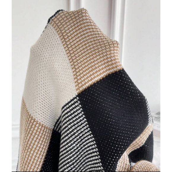 SHEIN Privé Women's Plaid Double Pockets Cardigan With Open Front - Picture 4 of 16